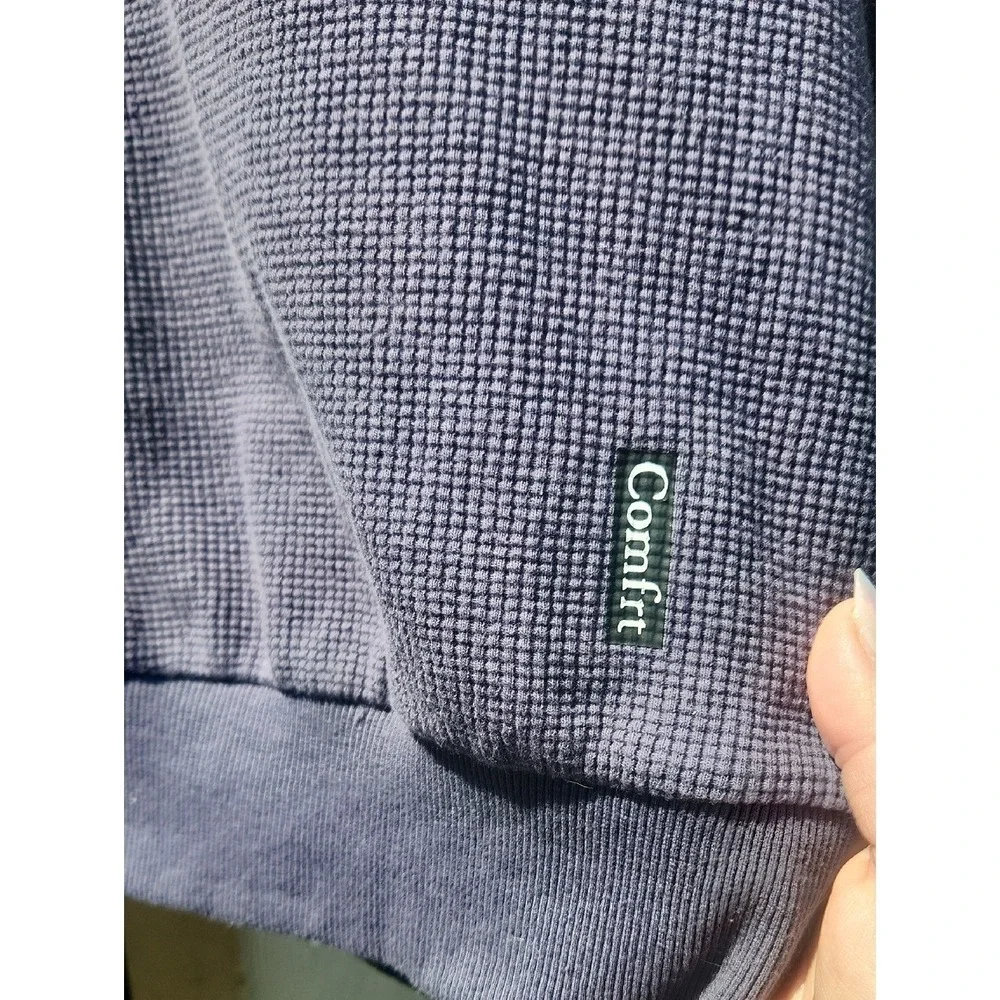Comfrt Waffle Lounge Long Sleeve Small Oversized Soft Thermal Relax Blue Comfy - Picture 2 of 4